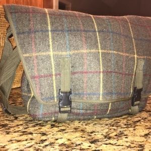 J Crew Wool Plaid Messanger Bag